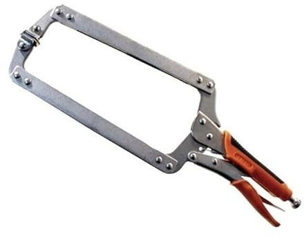 PINZA EXTRA LUNGA AUTOBLOCCANTE A SCATTO 440 mm MORSETTO A C REGOLABILE A VITE PER SALDATURA