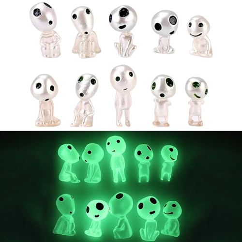 ZEACCT 10 Pièces Mononoké Arbre Elfes, Figurines Elfes Arbres Lumineux RéSine, RéSine Princesse Mononoke, pour Les DéCorations IntéRieures et ExtéRieures Maison et du Jardin