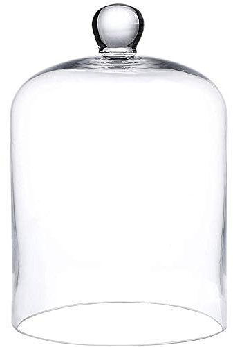LTLYLGEGE Glasglocke für Kerzendeckel, Glocke mit Tragegriff oben, 12 x 21 cm