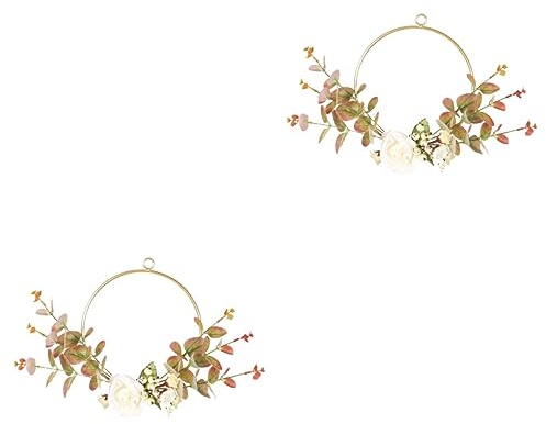 IMIKEYA 2 STK künstlicher Rosenkranz Pflanzendekorationen Weidenblätter Girlande herbstdeko Herbst Dekoration künstliche Pflanzen Ornament Kranz Eukalyptus Fenster schmücken Anhänger