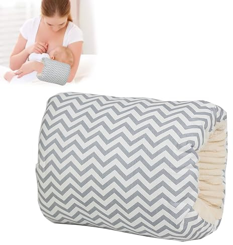 Lotvic Cozy Cradle Arm Pillow, Breastfeeding Arm Pillow, Breastfeeding and Bottle Feeding Head Support Pillow, Baby Breastfeeding Nursing Pillow, Cozy Cradle Arm Pillow for Feeding Baby (Gray Stripes)
