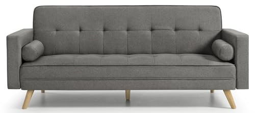 HOGAR24 ES | Sofá Cama Mod. 846 | Sofá de 3 Plazas | Sistema Apertura Clic-Clac | Color Gris | Medidas: 206 x 75 x 89 cm