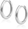 Mary & Jules Creolen Silber aus 925 Sterling Silber, aus recyceltem Silber - schlichte Damen Ohrringe Silber Creolen, Ohrstecker für Frauen und Mädchen, hautverträglich