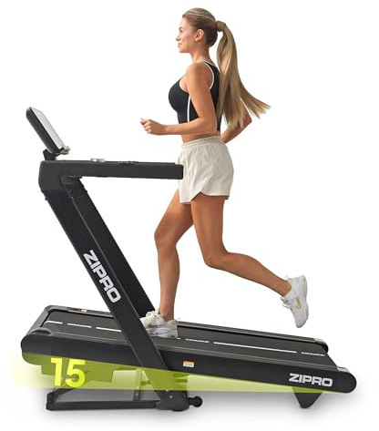ZIPRO Iluzion Laufband für Zuhause Klappbar Kompakte Treadmill mit Steigung 1-20 km/h Max Benutzergewicht 150 kg 15 Steigungsstufen 18 Programme FlexRun Dämpfung Kompatibel mit Apps