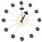 Colcolo Wanduhr mit Holzkugeln, zum Aufhängen an der, kein Ticken, dekorative Süßigkeiten-Wanduhr für Schlafzimmer, Büro, Wohnzimmer, Wanddekoration, Schwarzer Ball