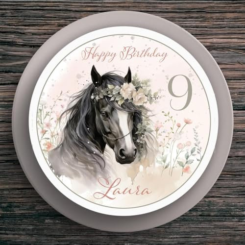 Tortenaufleger Geburtstag Pferd #3 Name & Zahl (20cm)