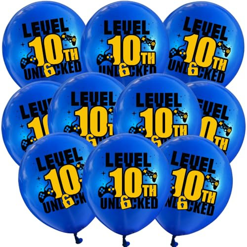 DIWULI Level 10 Unlocked Ballons 10 Stück Gamer Geburtstag