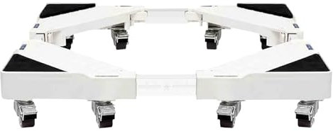 MQZHUK Verstellbare Kühlschrank Untergestell Beweglich Sockel, mit Räder, Roller Transportroller, Bei Statischen Geräten,Länge 50-75cm,Breite 42-65 cm， (8.5cm)