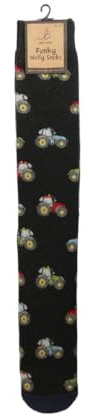 Bartleby Mens Funky Welly Socks Tractor Design