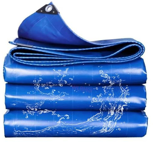 WLRHGl Lona Protectora Multiusos, 4 x 9 m Lona De Protección, Lonas para Piscinas con Ojales De Aluminio, Toldo Reforzada para Muebles, Jardín, Coche, Funda Protectora WLR010, Azúl