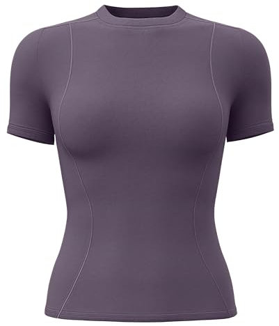 ATRACTIVOLL T-Shirt Sportif à Manches Courtes pour Femmes, T-Shirts de Course à Pied et de Yoga, T-Shirt Court et Extensible