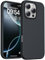 TOCOL 3 in 1 Silicone for iPhone 16 Pro Case 6.3-Inch, with 2 Pack HD Tempered Glass Screen Protector, Liquid Silicone Slim Silky-Soft Touch Multi-Color Anti-Scratch Shockproof Cover, Black