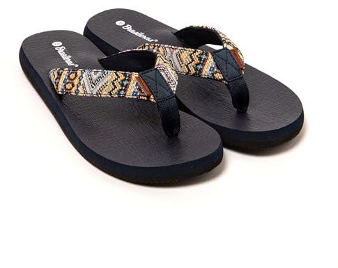BRASILERAS Damen Zehensandalen mit Rutschfester Sohle bequem Schuhe für Strand/Schwimmbad/Stadt