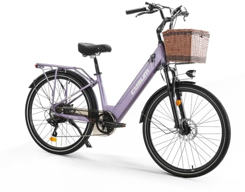 cysum X-City 26 E-Bike für Erwachsene Damen Herren, Elektrofahrrad mit abnehmbarem 48V 10,4Ah Akku, 25 km/h und 80 km Reichweite, City EBike, 7 Gänge