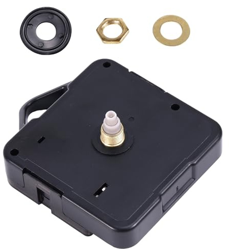 BTFO Quartz Clock Mechanism Replacement, 13mm/0.51in Shaft Length Silent Battery Operated Wall Clock Work Hands and Motor Kit for Do It Yourself Movement Repair Parts with Plastic Hook