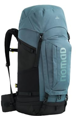 NOMAD® Batura Premium 55 Liter Backpack Stahlblau | Premium Rucksack für Herren & Damen | Wandern - Trekkingrucksack inkl. Flugtasche/Hülle