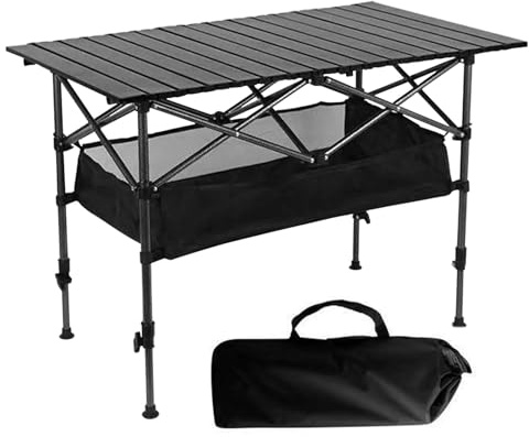 Caossuixin Mesa de camping portátil con bolsa de transporte, mesa auxiliar de camping, mesa portátil portátil para picnic, mesa plegable pequeña para camping, picnic, cocina, jardín, senderismo