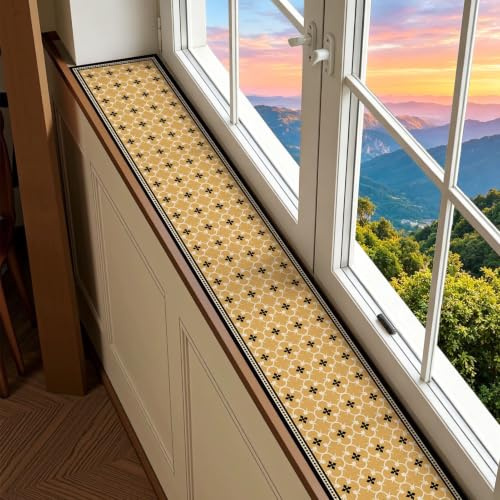 Tappetino per Davanzale Tappetino Decorativo di Protezione per Davanzale (Balcone Stretto), Cuscino Assorbente per Davanzale, Rivestimento Sottile per Seduta su Davanzale(Style B,100x35cm(39x14in))