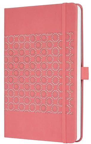 SIGEL JN203 Notizbuch Tagebuch Jolie, ca. A5, liniert, Hardcover, Gummiband, Stifteschlaufe, Einstecktasche, rosé, vegan, aus nachhaltigem Papier