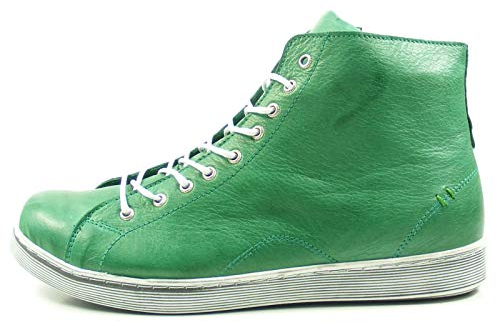 Andrea Conti Damen High Top Sneaker Schnürer Leder dynamisch 0341500, Größe:38 EU, Farbe:Grün