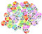 NAMVO 100pcs mehrfarbige Karikatur Tier 2 L?cher Holz N?hen Buttons-Eule