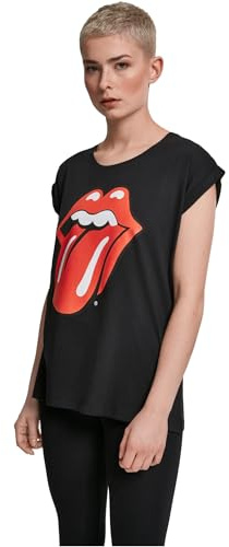 Rolling Stones Damen T-Shirt Tongue Tee mit Print des Band-Logos