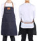 Tablier de Cuisine en Jean Robuste Salopettes Tablier de Service avec Poche Vêtements de Travail Résistant à l'Huile Unisexe pour Restauration Cuisine BBQ(Blue)