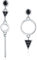 SIMPLOVE Damen 100% 925 Sterling Silber Vintage Schwarz CZ Kreuz Ohrringe Asymmetrische Ohrstecker Mit Elegante Geschenkbox