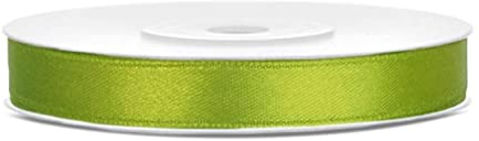 Libetui 25 Meter Satinband Apfelgrün 6mm Schleifenband Hellgrün Satin Dekoband Geschenkband hellgrünes Band Geschenkverpackung