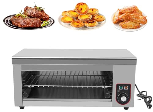 1500W Electric Cheese Melter Grill, 110V Commercial Salamander Broiler Stainless Steel Cheese Melter Machine Countertop Salamander Broiler For Melt Cheese, Toast Sandwiches, Grill Steaks
