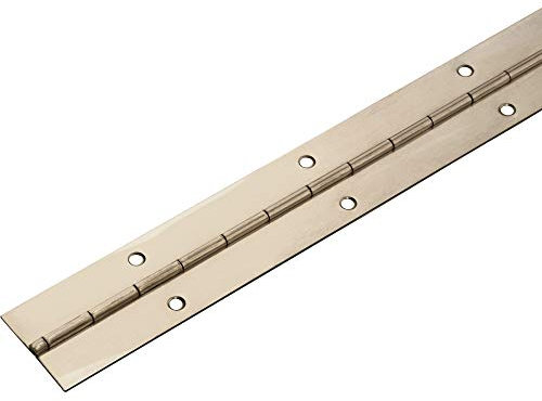 Gedotec Klavierband zum Schrauben | Türband gerollt Tür-Scharnier Metall vernickelt | 420 x 25 mm | robustes Klappscharnier | silber massiv | Möbelscharnier gebohrt | 1 Stück - Stangenscharnier