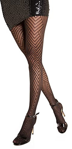 Gi&Gi Collants fantaisie, pour femme 120 Den Extra Comfort Buon Quanlité, fabriqué en Italie N°1453, Noir, S/M