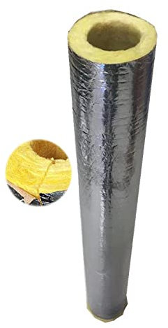 TRGCJGH Coquille De Tube en Laine De Verre pour Tuyau De Vapeur, Coquille De Tube en Laine De Roche, Tube D'isolation De Chaudière avec Isolation en Papier D'aluminium,3.5 * 1.2in