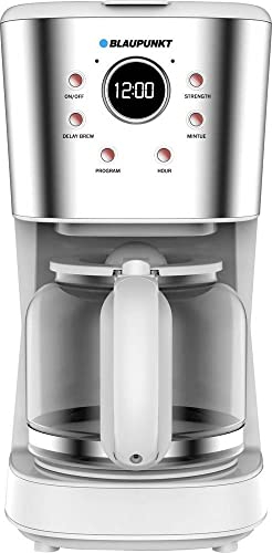 Blaupunkt CMD802WH Kaffeemaschine Weiß, Silber Fassungsvermögen Tassen=14 Glaskanne, Display, Warmhaltefunktion, Timerf