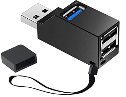 iJiZuo Concentrador USB 3.0, 3-Puertos (2 USB 2.0 + USB 3.0), Mini Adaptador Divisor USB de Alta Velocidad Portátil de 3 Puertos Transferencia de Concentrador Portátil para PC y Computadora