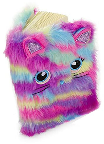 Binnan Plüsch Notizbücher Tagebuch 3D Plüsch Notizbuch Katze Mädchen Schule Notizblock für Mädchen, Kinder