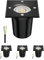 ledscom.de 4 Stück Bodeneinbauleuchte RELI für außen, IP67, schwarz, eckig, 11 x 11cm inkl. LED Lampe 535lm weiß