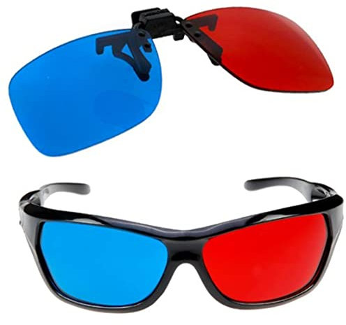 SunaOmni Lunettes 3D Anaglyphes Rouge Bleu Multicolore 3D Anaglyphes Durable FABRIC Lunettes 3D