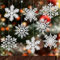 MIAHART 40er Pack Weihnachten Silber Schneeflocken Ornamente 4 Zoll Silber Kunststoff Glitzer Schneeflocken Ornamente für Christbaumschmuck Winter Hochzeit Xmas Party Supplies