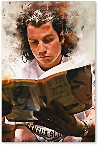 LBMED GemäLde Auf Leinwand Filmposter Pulp Fiction Vincent Vega Toilette für Schlafzimmerdekor Wandkunst Malerei Poster Druckt Bilder 19.7x27.6(50x70cm) Kein Rahmen