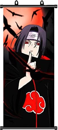 ZPPLD Naruto Itachi Uchiha Rollbild - Großes Anime Poster, Videospiel Scroll, Stoff Wanddekoration, 70 * 30cm Manga Poster