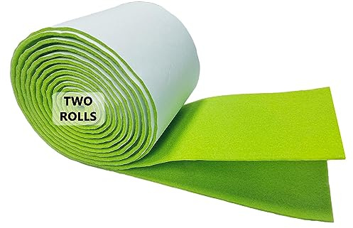 Jtnohx Self Adhesive Felt Roll Sticky Felt Fabric Sticky Rolls Lime Green | 2Pcs 1.4mm Thick Soft Fabric with Adhesive Backing 10cmx2.5m Felt Tape for Crafts, Picture Frame, Furniture(Lime Green)