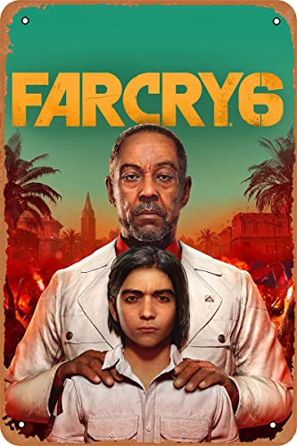 Clilsiatm Far Cry 6 Game Poster Retro Vintage Dekor Metall Blechschild 30,5 x 20,3 cm