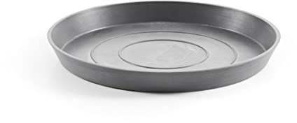 ECOPOTS Soucoupe pour pot de fleurs Amsterdam Gris clair - Diamètre : 25 cm - Rond - Soucoupe pour pot de fleurs en plastique recyclé - Dessous de pot moderne pour l'intérieur et l'extérieur