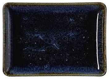 WAS Germany Lot de 6 assiettes plates 18 x 13 cm océan foncé porcelaine