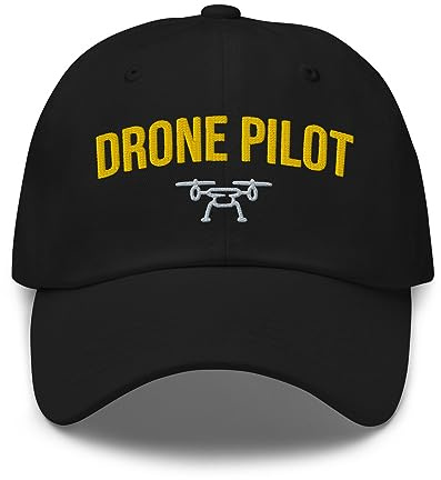 Pilot-Drohne Baseballkappe, Pilot-Drohne Print, Baseballkappe: Herrenmütze, Damencap, ideal für Frühling und Sommer, UV-beständig, Schwarz , One size