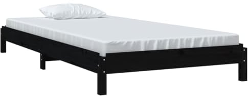 vidaXL Stapelbett Schwarz 90x190 cm Massivholz Kiefer