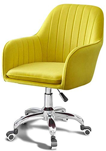 Schreibtischstühle, Samt-Bürostuhl, ergonomischer Schreibtischstuhl, Chefsessel, Computerstuhl für Heimbüro, Empfangsstuhl, verstellbar und um 360° neigbar;Drehbarer Liegestuhl, Gelb Made in China