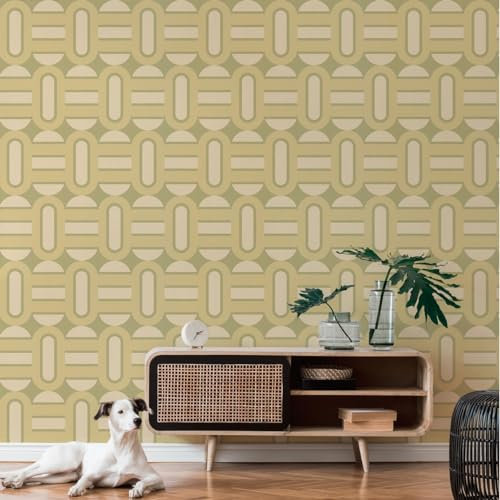 A.S. Création 395361-Papier peint intissé style rétro années 70 Vert crème 8,50 m x 0,53 m