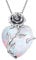 OCJ October Birthstone Opal Necklace Sterling Silver Rose Flower Heart Pendant Necklace Jewellery for Women